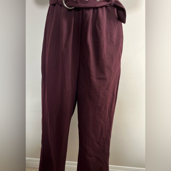 Classy Wine Colour Jumpsuit - Picture 2 of 4